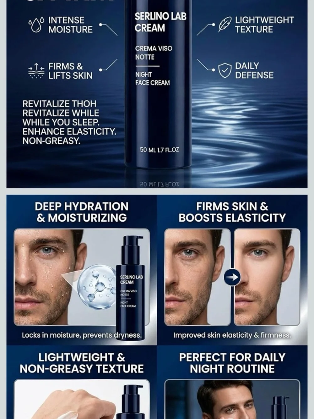 Serlino LabNight Face Cream for Men